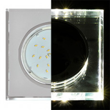 Ecola GX53 H4 LD5311 Glass Стекло Квадрат скошенный край с подсветкой хром - хром (зеркальный) 38x120x120 (к+)
