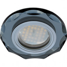 Светильник Ecola MR16 DL1653 GU5.3 Glass Стекло Круг с вогнутыми гранями Черный / Черный хром 25x90