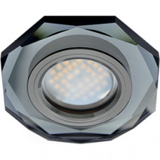 Светильник Ecola MR16 DL1652 GU5.3 Glass Стекло 8-угольник с прямыми гранями Черный / Черный хром 25x90