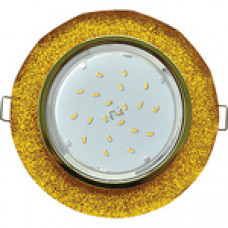 Светильник Ecola GX53 H4 Glass Стекло Круг с вогнутыми гранями золото - золотой блеск 38x126