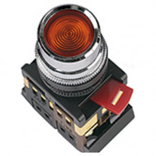 Кнопка TDM ABLFS-22 d22мм 1з+1р 230В подсветка красный (10)