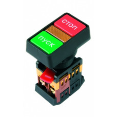 Кнопка двойная TDM РPВВ-30N Пуск-Стоп 1з+1р подсветка 220В зелёный/красный (10)