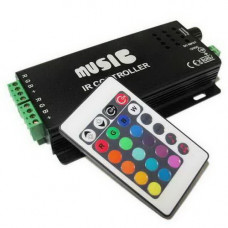Контроллер RGB 12-24В 12А 144-288Вт IP20 168x84x25мм SWG аудиоконтроллер пульт ДУ (50)