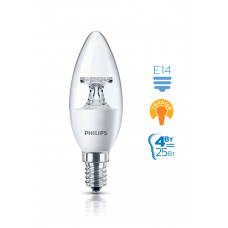 Лампа диодная свеча 4Вт Е14 2700К 250Лм Philips EyeComfort прозрачная (10)