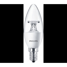 Лампа диодная свеча 5.5Вт Е14 4000К 520Лм Philips CorePro прозрачная (10)