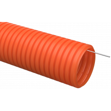 Труба гофрированная ПНД 32мм оранжевый тяжелая IEK (25)