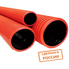Труба гофрированная двустенная ПНД 110мм красный U-Plast (50)