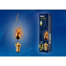 Лампа диодная свеча на ветру 3Вт Е14 Uniel Flame пламя (100)