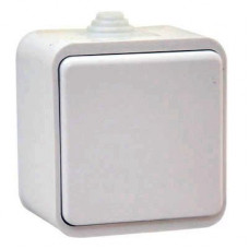 Выключатель Клио 1кл. белый IP44 (10)