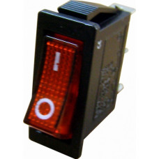 Выключатель TDM YL-211-02 1з вкл-выкл красный (10)