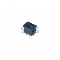 Выключатель Rexant вкл-выкл 6А мини подсветка синий (10)